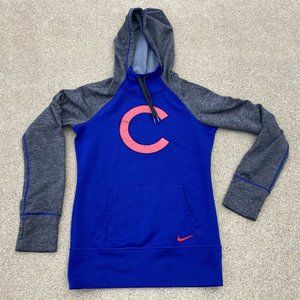Chicago Cubs Nike Therma-Fit Blue and gray hoodie sweatshirt Woman's XS